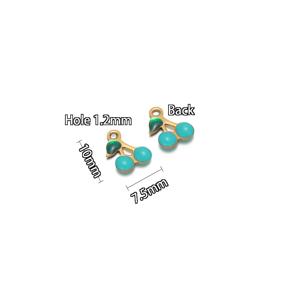 20Pcs Stainless Steel Small Enamel Cute Cherry Charms Jewelry for DIY Girls Necklace Women Pendant Bracelets Earrings Making