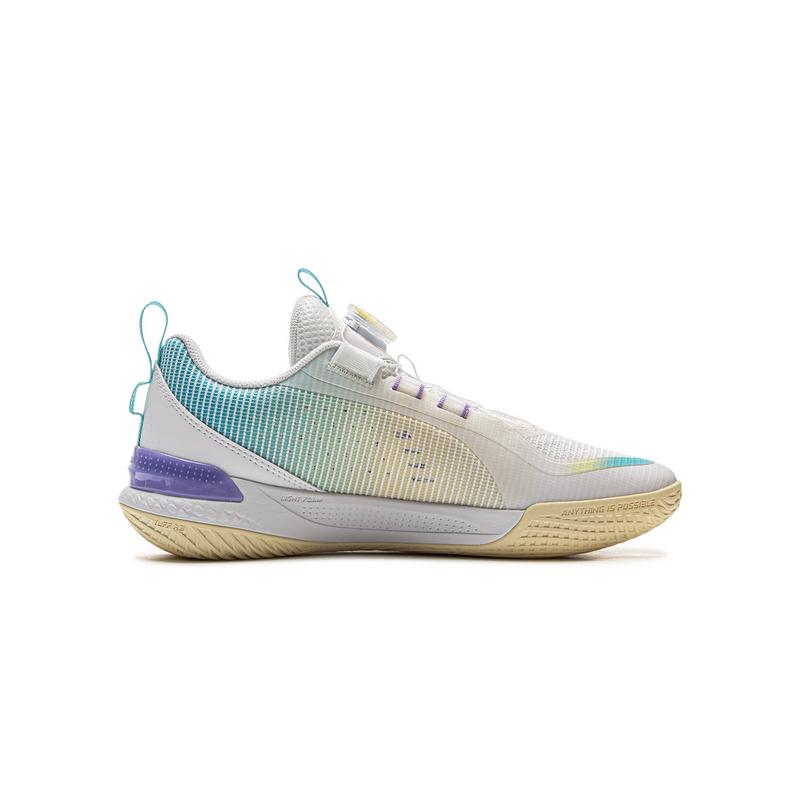 Li Ning Kids Basketball Fabric Fashionable Simple Comfortable Non-Slip Shock Absorbing Wear-Resistant Low-Top Kids Basketball Shoes YKBV024-3