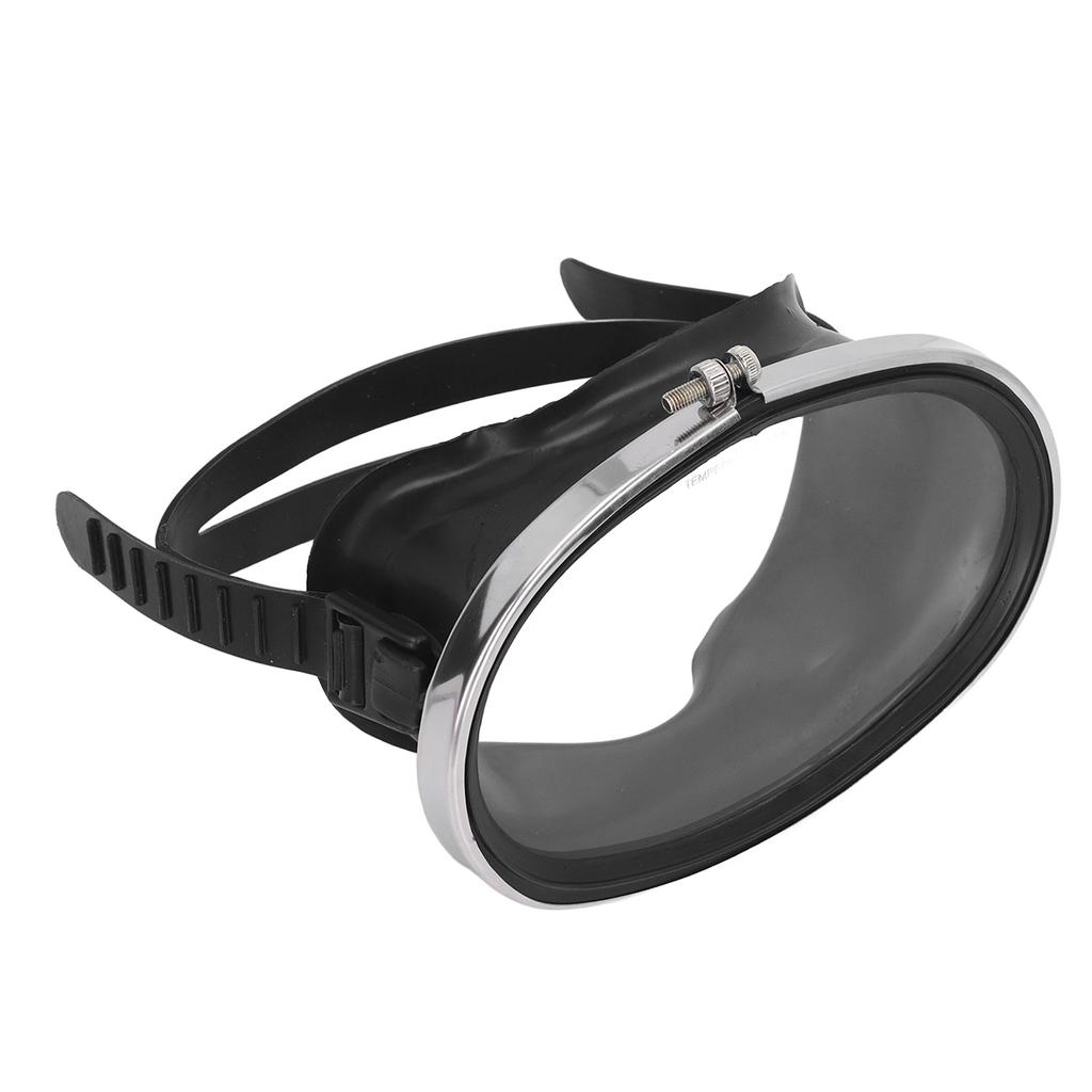 Free Diving Goggles HD Tempered Glass PVC Oval Shape Anti Fog Single Lens Scuba Goggles for