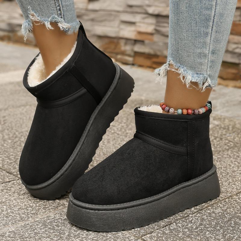 

женские зимние ботинки на толстой подошве, бархатные, с утолщенной теплой хлопковой подкладкой, новые повседневные нескользящие хлопковые ботинки, хлопковая обувь 41 чёрный