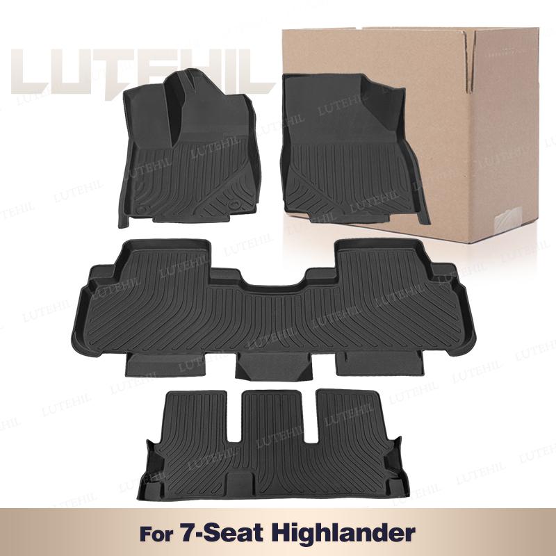 All-Weather TPE Floor Mat For Toyota Highlander 2015-2021 2020 2019 2018 2017 2016 Carpet Cover Interior Protector Accessories