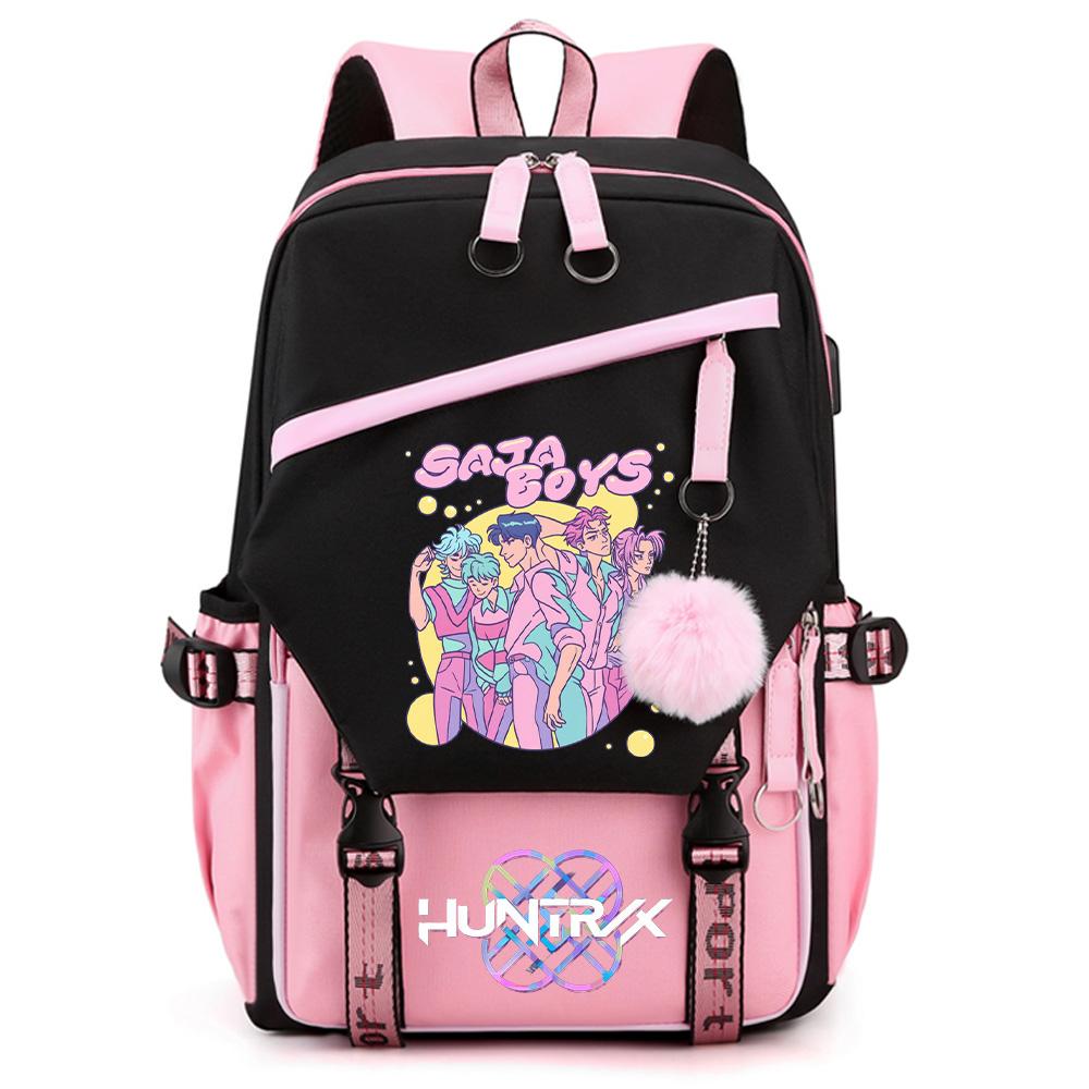 Anime K-pop Demon Hunters Tryckt Ryggsäck med Stor Kapacitet för Tonåring Student Flicka Pojke Tillbaka Till Skolan Bokväska Kvinnor Vattentät Resväska Barn Gåva