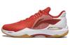 Textile, Synthetic Leather Cushioning Slip Resistant Low Top Badminton Shoes Unisex Red AYZU011-1