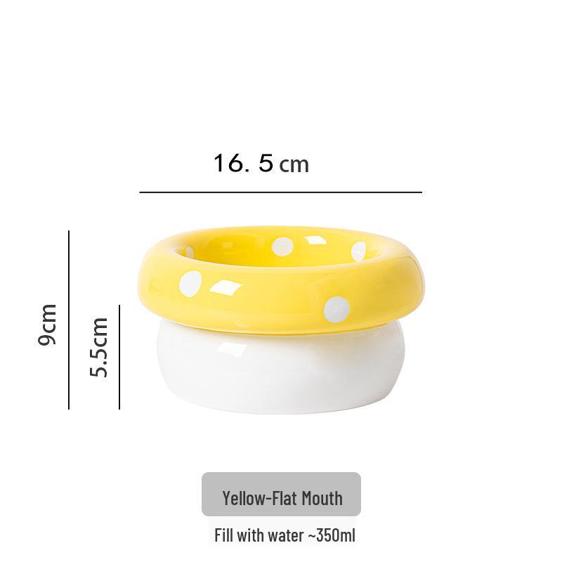 Ceramic Cat Bowl for Food & Water, Protects Cervical Vertebrae, Pet Feeding Basin for Cats & Dogs