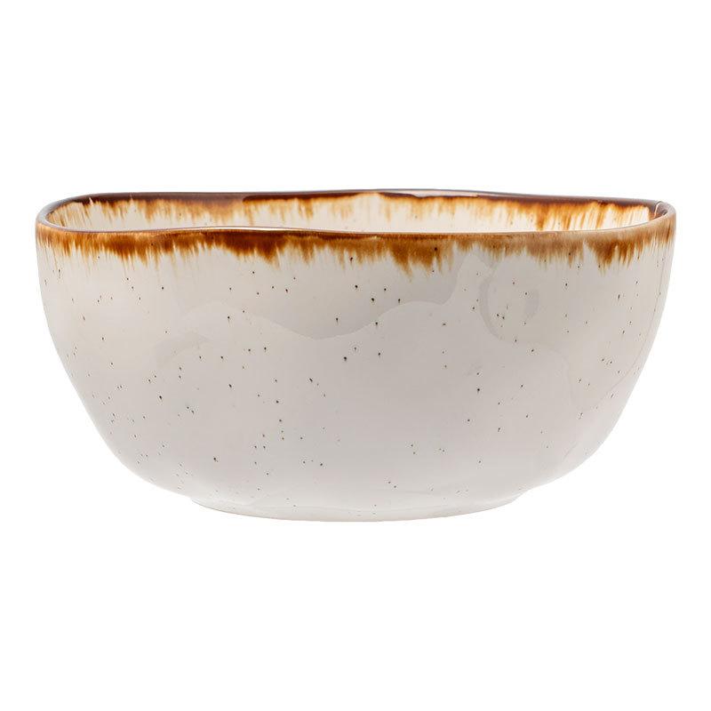 High-Value Ceramic Noodle Bowl Japanese-Style Home Restaurant Round Bowl Creative Brown Edge Small Bowl Japanese-Style Retro Tableware Bowl