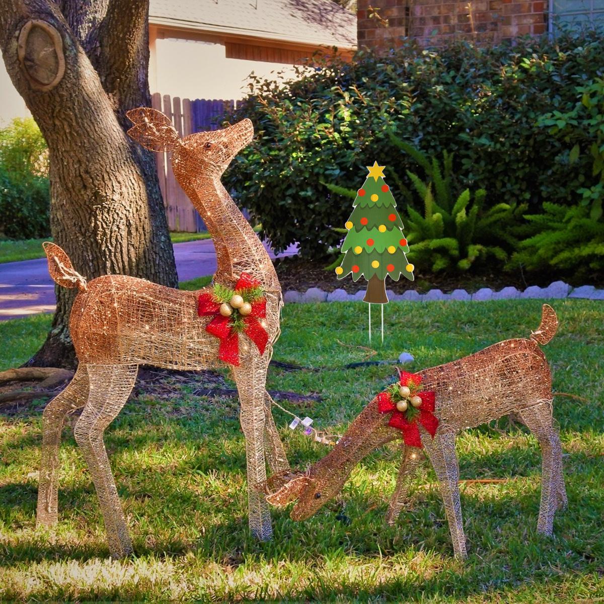 

Christmas Tree Yard Stake Sign Decoration For Holiday Garden Party Outdoor Welcome Decorations Lightweight Durable other
