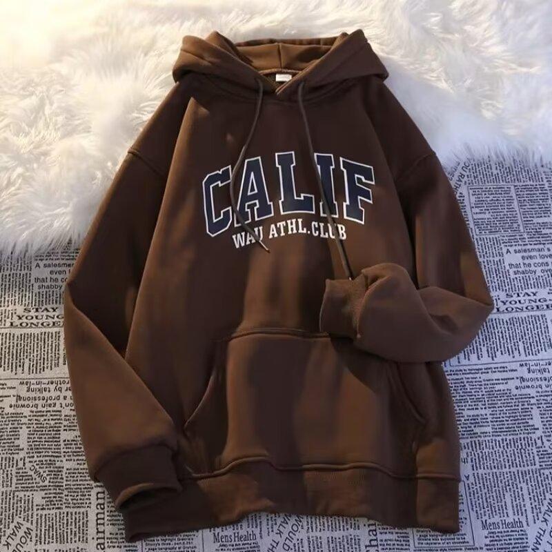 Sudadera con capucha para niño forrada de terciopelo: Acogedor, Moderno y de Corte Holgado para Otoño e Invierno