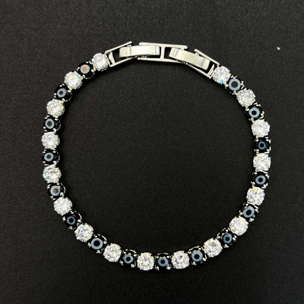 European & American Hip-Hop Style Devil's Eye Zircon Bracelet with Micro-Inlaid Diamonds