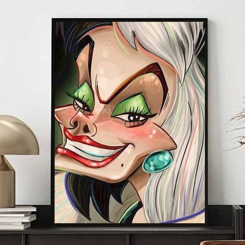 Disney Diamond Painting 5D DIY Illustration of Disneys Classic Villain Cruella Defiance Art Mosaic Embroidery Decoration Cross Stitch Gift