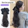 Women's Wavy Long Hair Ponytail Wig Extension with Bow