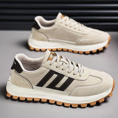 Men's Shoes Summer Versatile Flip Fur Sports Casual Forrest Gump Shoes Leather Retro Platform Dad Trendy Shoes Men's