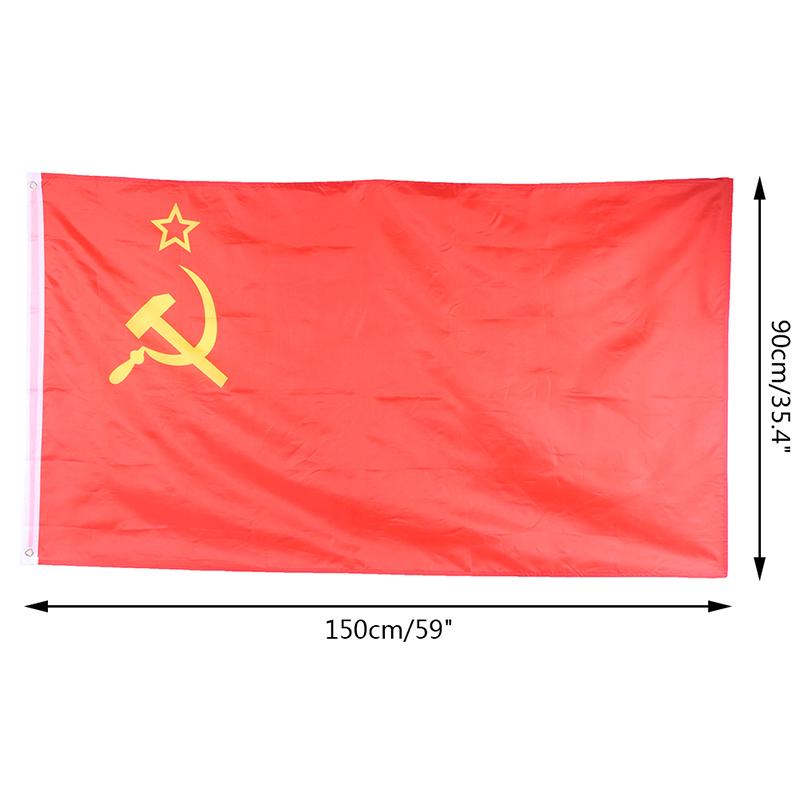 3*5 Ft Red Cccp Union Of Soviet Socialist Republics Ussr Flag Banner Home Decor