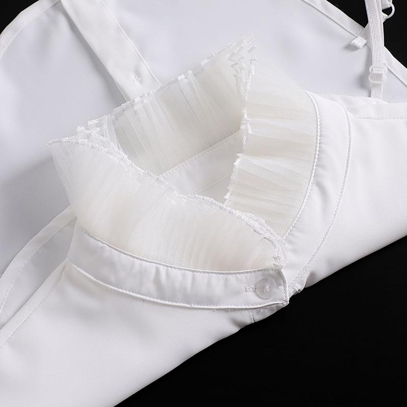 Elegant White Layered Doll Collar Half Shirt Blouse Detachable False Collar Ruffled High Neck Sweater Decorative Collar