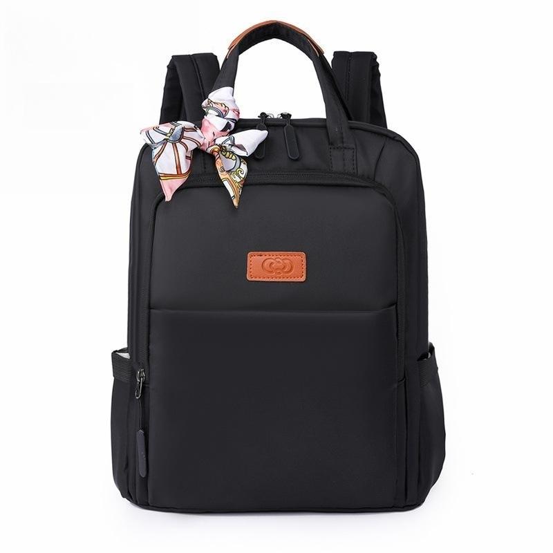 Новинка 2023 года, рюкзак из ткани Оксфорд, женская сумка для компьютера, дорожный офисный рюкзак, большая вместимость, легкий вес чёрный