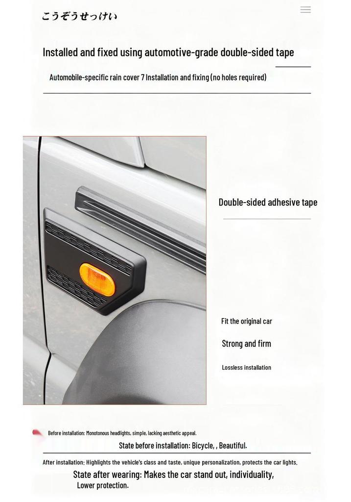 Fender Light Cover for 2019-2026 Suzuki Jimny JB64/74 JC74/XL