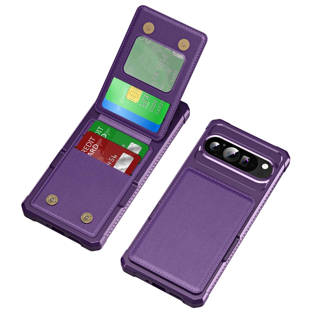 ZM11 For Google Pixel 9 Pro XL Case Card Slot Kickstand PU+TPU Phone Cover