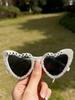 2026 Glitter Heart Sunglasses For Women Birthday Girl Bride To Be Letter Decor UV400 Protection Party Shades KJ196