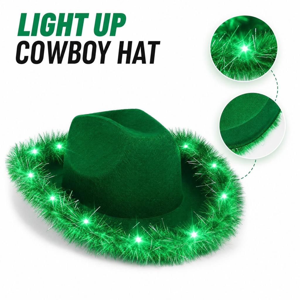 Light-Up Western Hat, 40 30