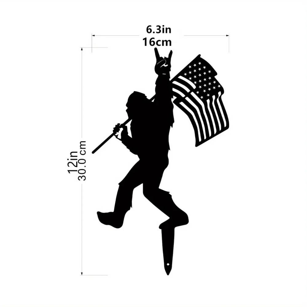 Add a Touch of Americana to Your Garden with 1pc Sasquatch Yard Art Silhouette – Ideal for Garden Party Décor and Outdoor Spaces