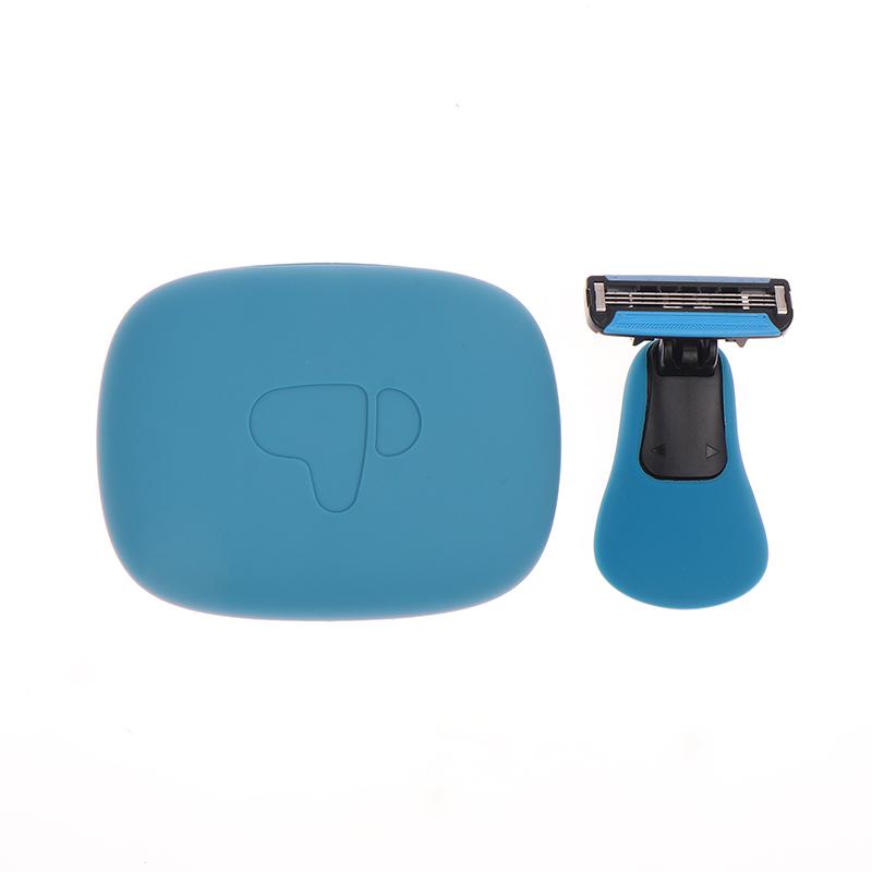 

Portable Manual Men Razor With 3 Layers Blades Stainless Steel Cartridges Barber Shaver With Storage Box светло-синий