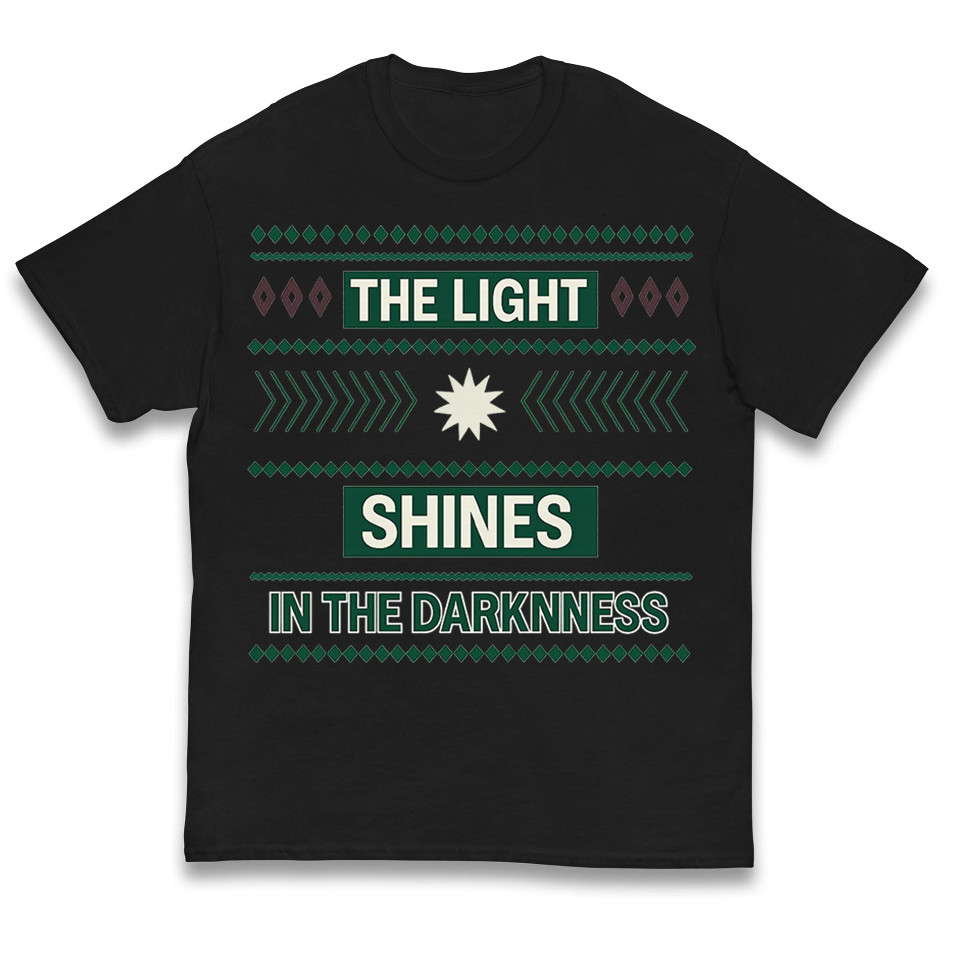 The Light Shines in The Darkness Christmas Kids T Shirt 120