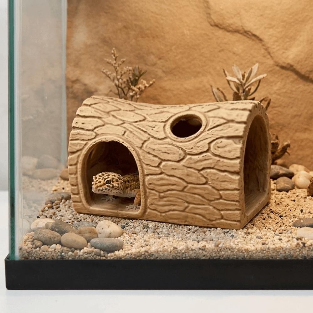 3D Printing Reptile Hideout Cave Tree Hole Shape Decorative Fish Hollow Shelter Plastic Fish Tank Ornament Home Decoration