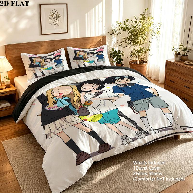 Takopi'S Original Sin Pattern Bedding Quilt Set Quilt Cover Pillowcase Home Birthday Gift(1 * duvet cover + 2 * pillowcase, without core)