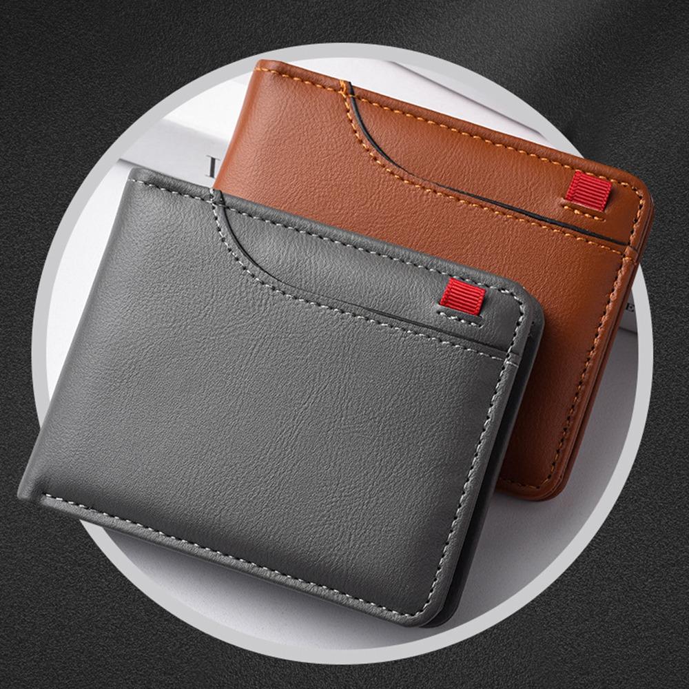 PU kůže Pánské Bifold Peněženky Klasická Kapsa na Mince Jednoduchá Pánská Krátká Peněženka Pánská