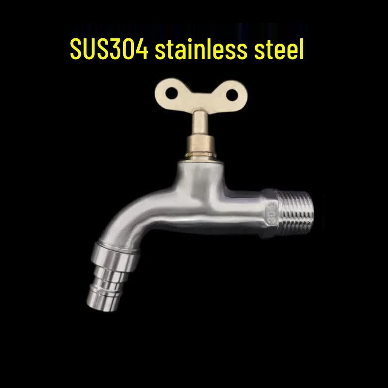 LiIong Stainless Steel Washing Machine Faucet with Key Lock