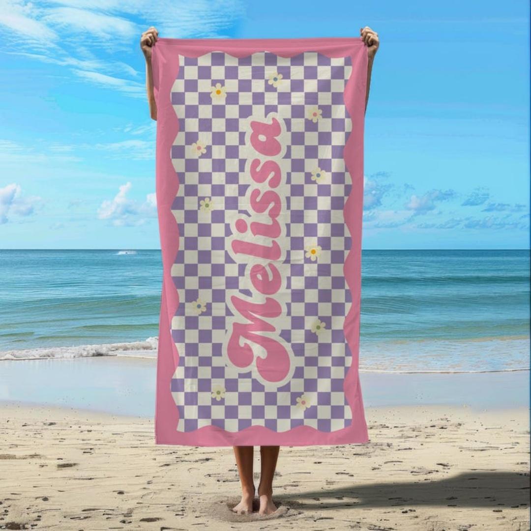 

Custom Name Beach Towels Microfiber Towel Anti-Sand Quick-Drying Bath Towel Personalized For Birthday Gifts Holiday Travel Swim 50x100cm&1pc