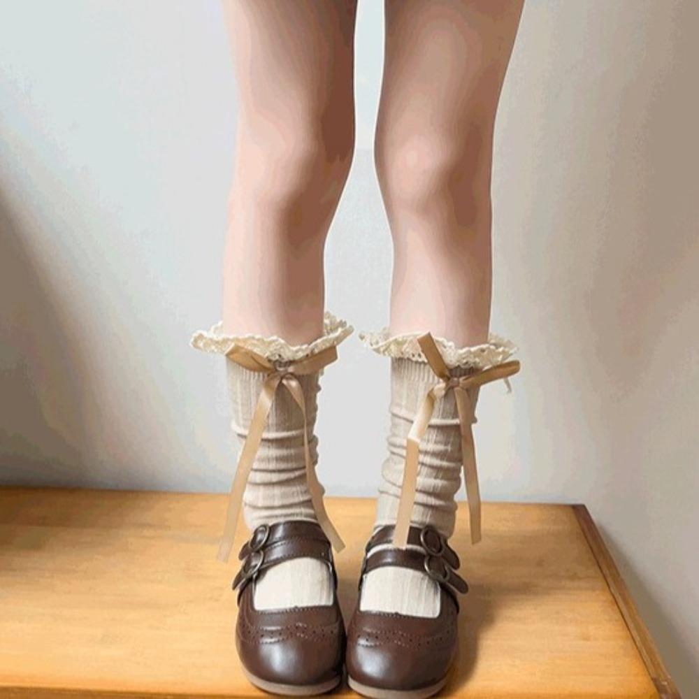 Breathable Female Hosiery Bowknot Red Socks New Winter Compression Stocking  Gift