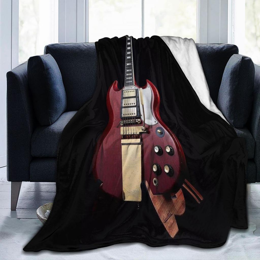 Electric Guitar 3D Classical Guitar  Blankets Fleece Sofa Throw Blanket Lightweight for Couch Bedding Travel Throws Bedspread