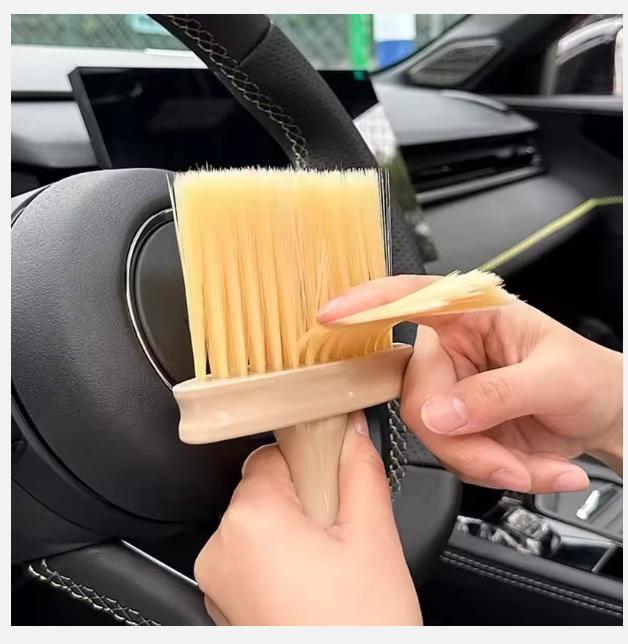 2025 Spazzola Multifunzionale in Legno per la Pulizia Spazzola per Lucidare Vetri Auto Pulitore per Fessure di Porte Domestiche Pulitore per Tastiera Strumento per Lavare e Pulire Sedili Auto