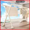 Household Floor-standing Clothes Drying Rack Thickened Aluminum Waterproof Clothes Drying Rod Balcony Retractable Clothes Hanger