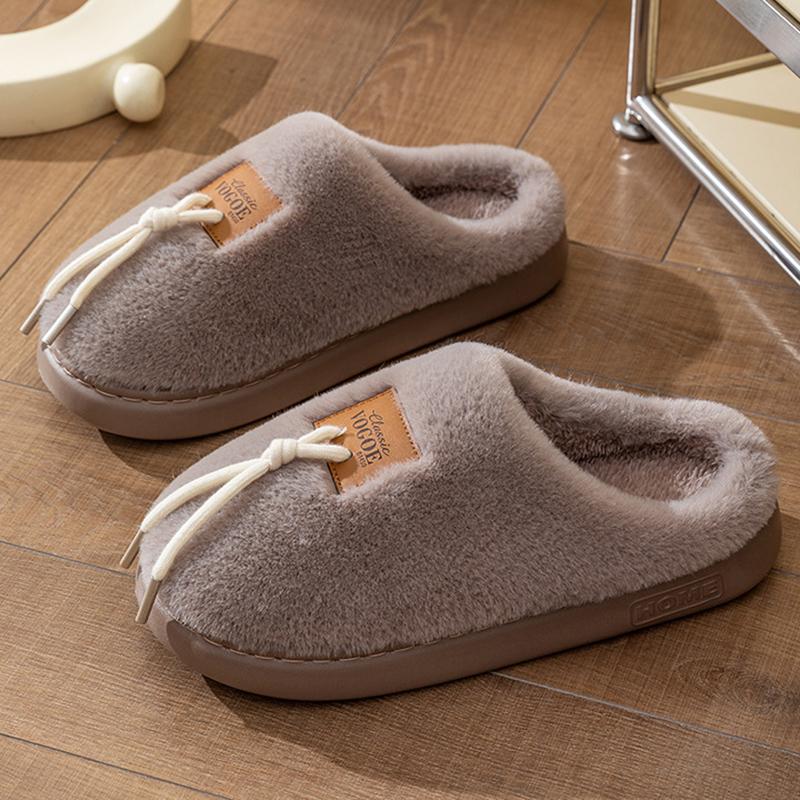 

Мода 2025 Зимние Пушистые Домашние Тапочки Женские Удобные Комнатные Мягкие Толстая Подошва Меховые Шлепанцы для Женщин Нескользящие Теплые Домашние Хлопковые Туфли 44-45 кофейный