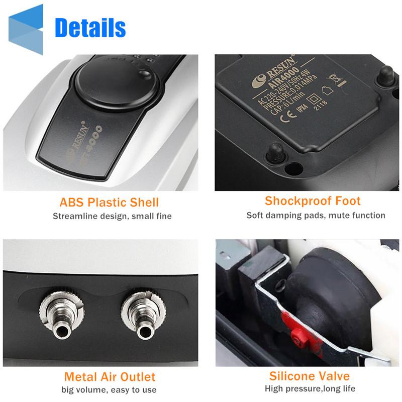 1/2/4 Way 220V Oxygen Air Pump Outlet Efficient Super Silent Aquarium Fish Tank