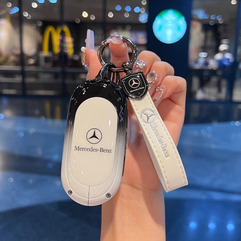 TXF4 For Mercedes Benz A C E S G Class GLC CLA GLB 200 2024 CLE W205 W213 W222 X167 W177 Car Smart Key Cover Case Fob Shell Keychain