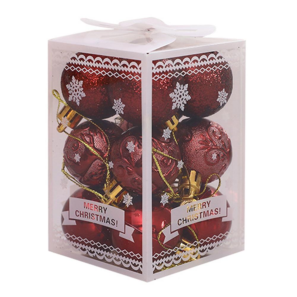 Julekuler 12stk Juleballsett Juletrepyntball 4CM