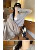Women's Petite Korean Style Wool Knit Slim Cardigan - Autumn Winter Outerwear Thin Sweater Coat