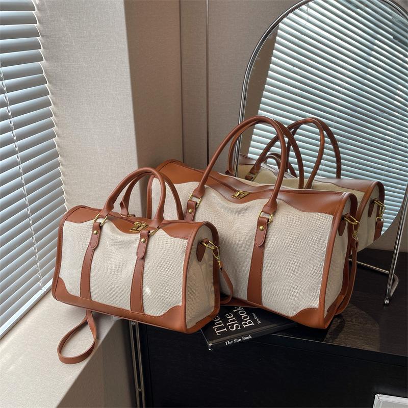 Short-term Travel Bags Women's Canvas Handbags Business Travel Bags Fashion Fitness Bags Travel Bags Short-term Storage Bags