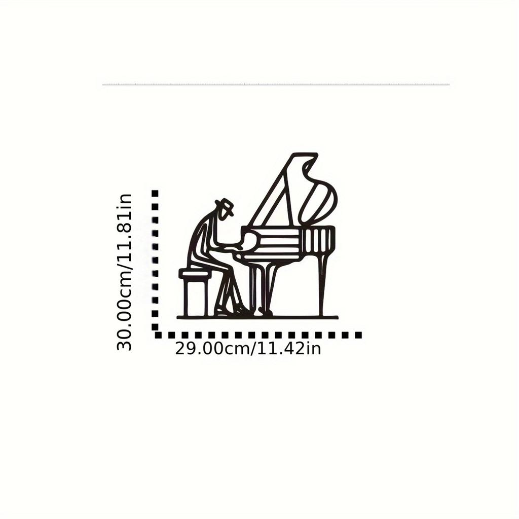 1pc Jazz Pianist Metal Wall Art Minimalist Music Decor Modern Home Office Gift