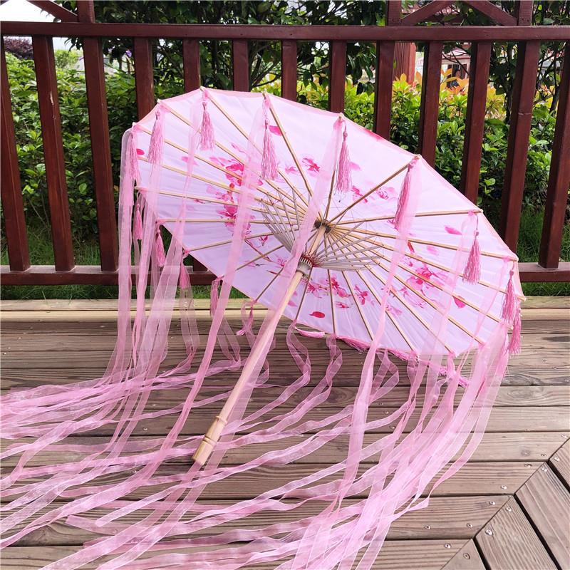Traditional Hanfu Umbrella with Tassels for Women's Costumes and Children's Photoshoots