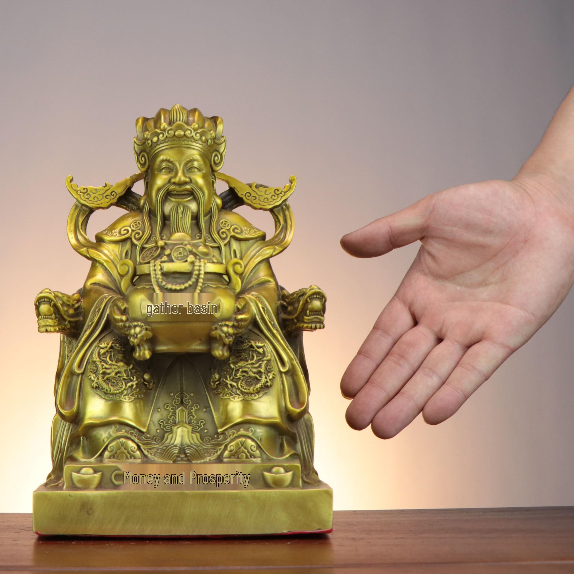 Copper God of Wealth Home Decor Ornament