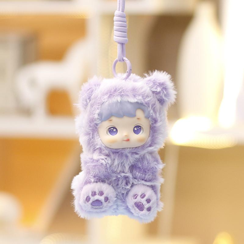 Solid Kids Color Plush Doll Keychain Stuffed Toy Gift For Birthday Bag Pendant
