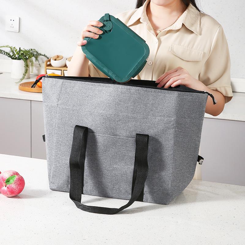 Large-Capacity Folding Insulated Picnic Bag - Portable, Aluminum Foil, Fresh-Keeping, Outdoor Use