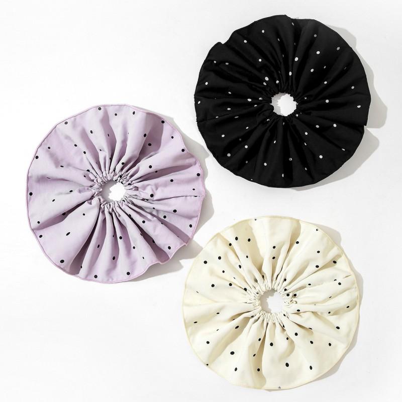25cm Oversized Polka Dot Hair Tie Women Korean Style Mesh Scrunchie Bow Headband Accessory Ponytail Sweet Minimalist