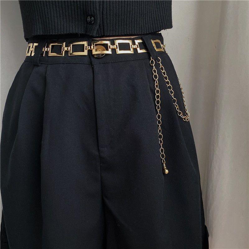 Chic Silver And Gold Rectangle Waist Chains For Women Fashionable Outfit Accessory