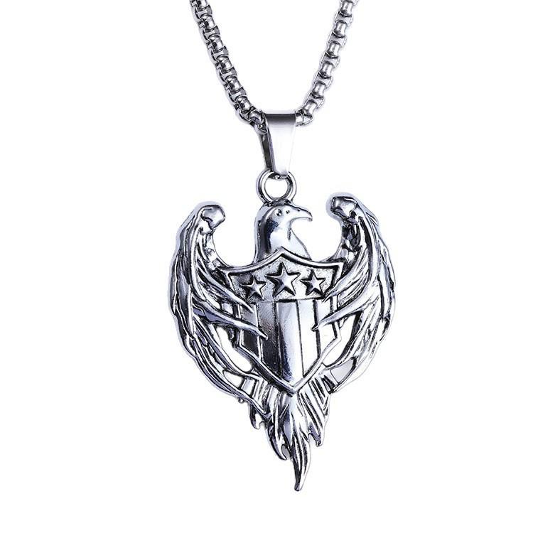 Cross-border Hip Hop Eagle Pendant Retro Titanium Steel Men s Necklace