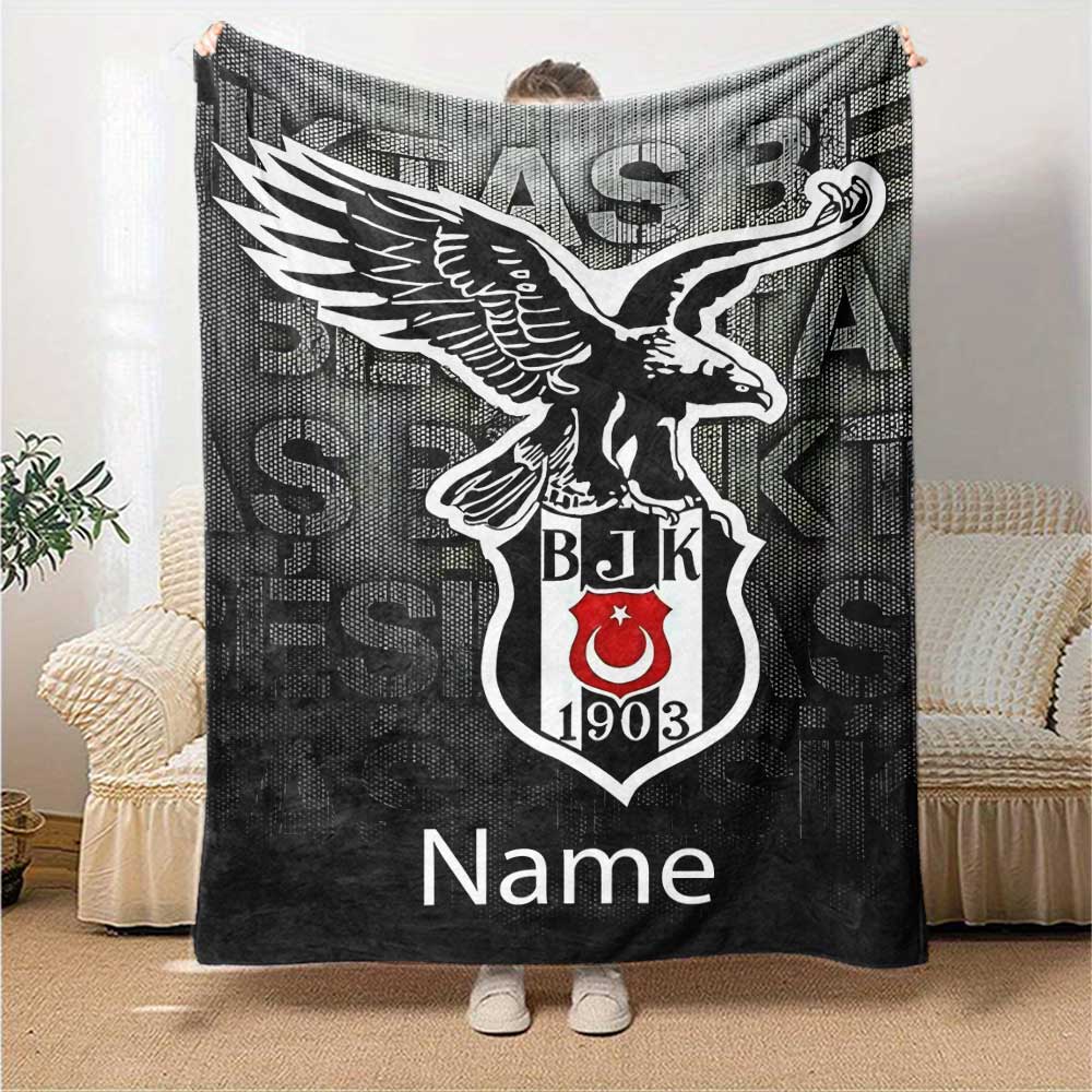 Ikta Crest Legacy Customize Your Name Blanket Throw Customizable Blanket Soft Warm Cozy Perfect for Office Chair Chair Office Bedding for All Occasion