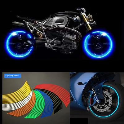 1 sada 16ks nálepek na kola reflexní páska na ráfek nálepky na kolo pro motocykly Honda pro Kawasaki Z750 Z800 pro YAMAHA MT07
